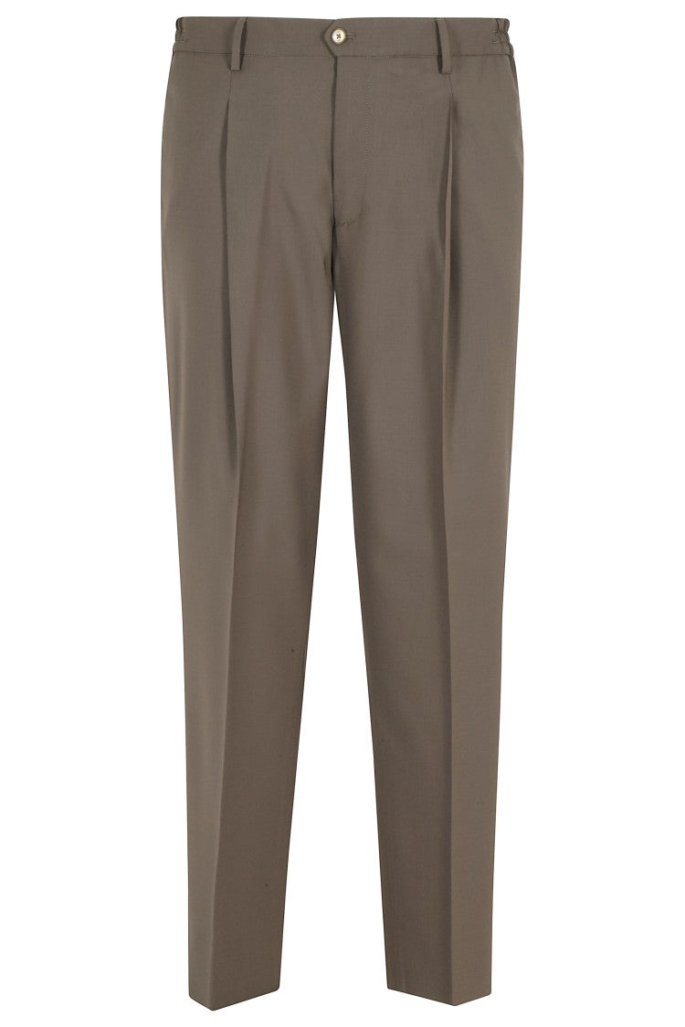 Briglia Mud Easy Darts Front Belt Loops Wool-Blend Straight-Leg Pants