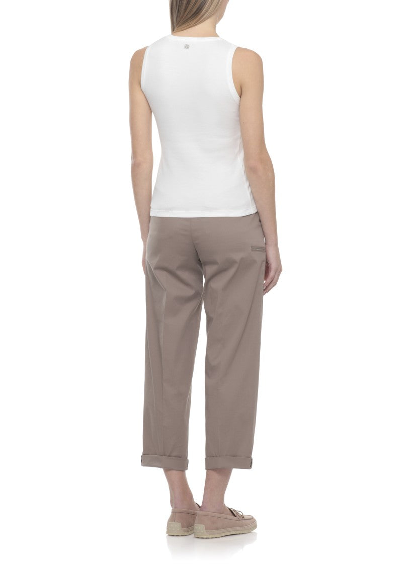 Panicale White Bright Point Cotton Tank Top
