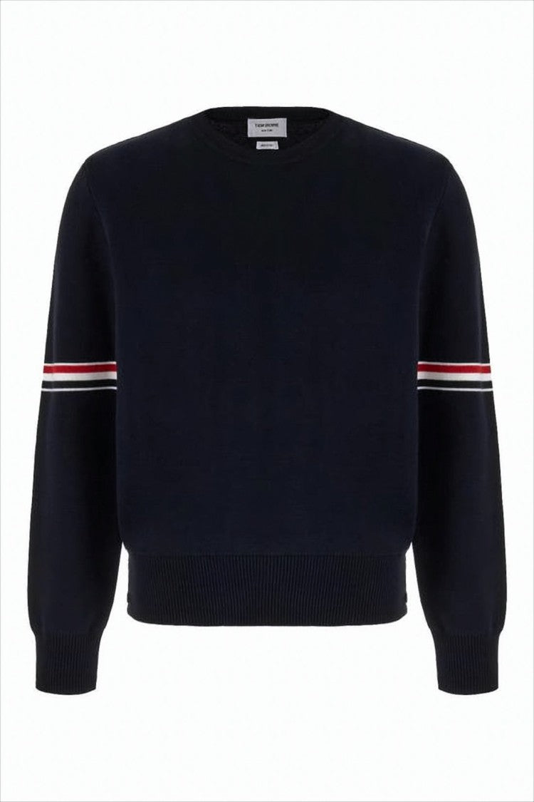 Thom Browne Navy Blue Cotton Sweater