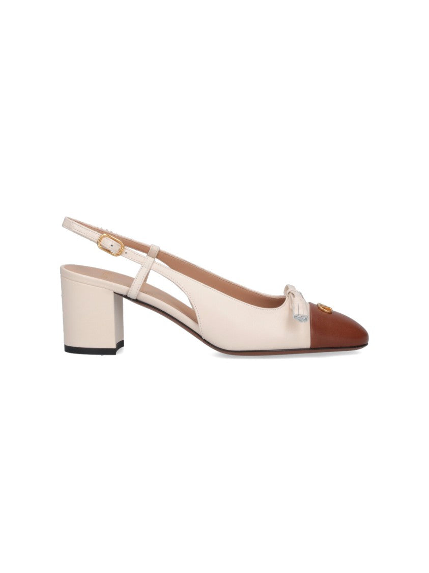 Valentino Garavani "Valet Du Roi" Slingback Pumps – Cream