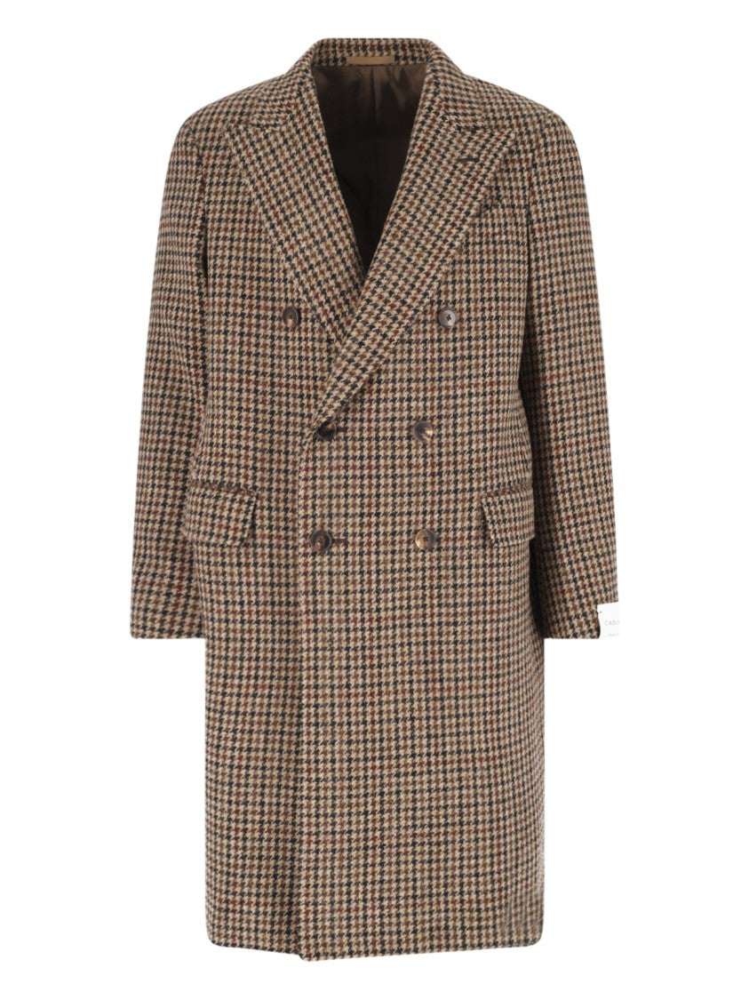 Caruso Beige Wool Double-Breasted Coat