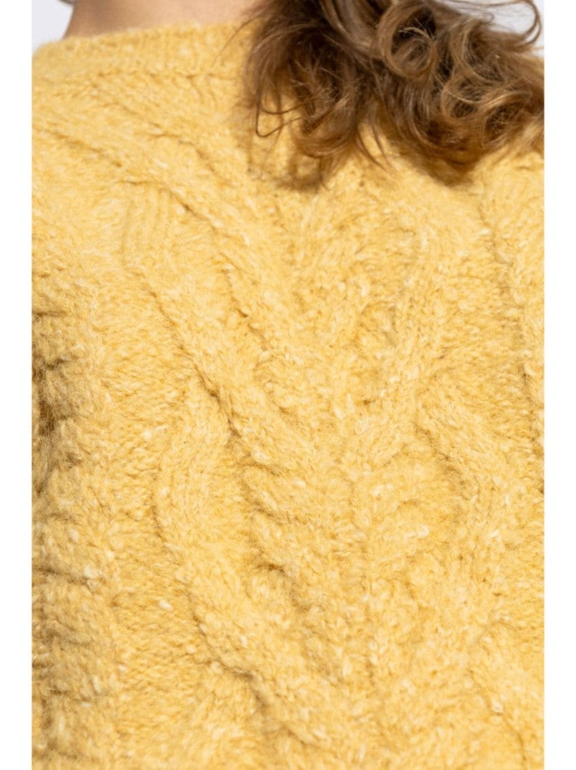 Isabel Marant Textured Cable Knit Sweater With Relaxed Fit And Raglan Sleeves
