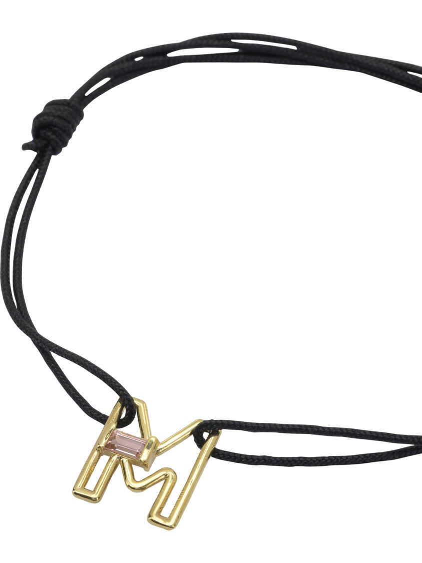 Aliita Gold-Tone Initial Pendant Bracelet With Adjustable Length