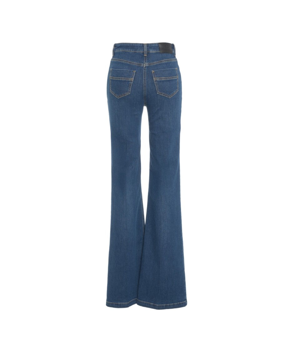 Elisabetta Franchi Decorative Button Jeans