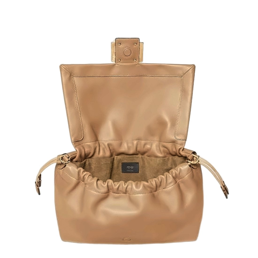 Fendi Soft Leather Shoulder Bag With Gathered Top