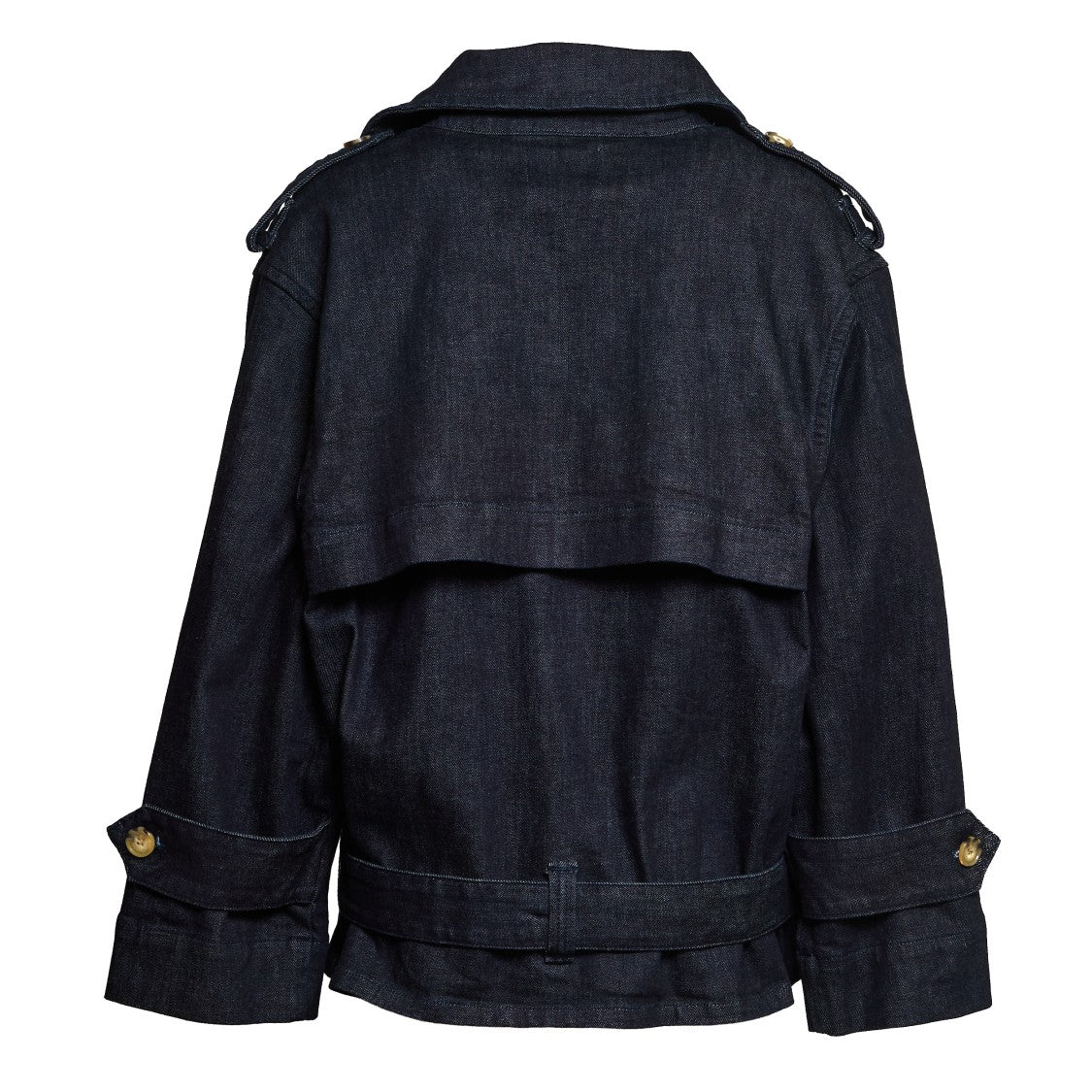 Self-Portrait Oversized Denim Trench Jacket With Double-Breasted Closure