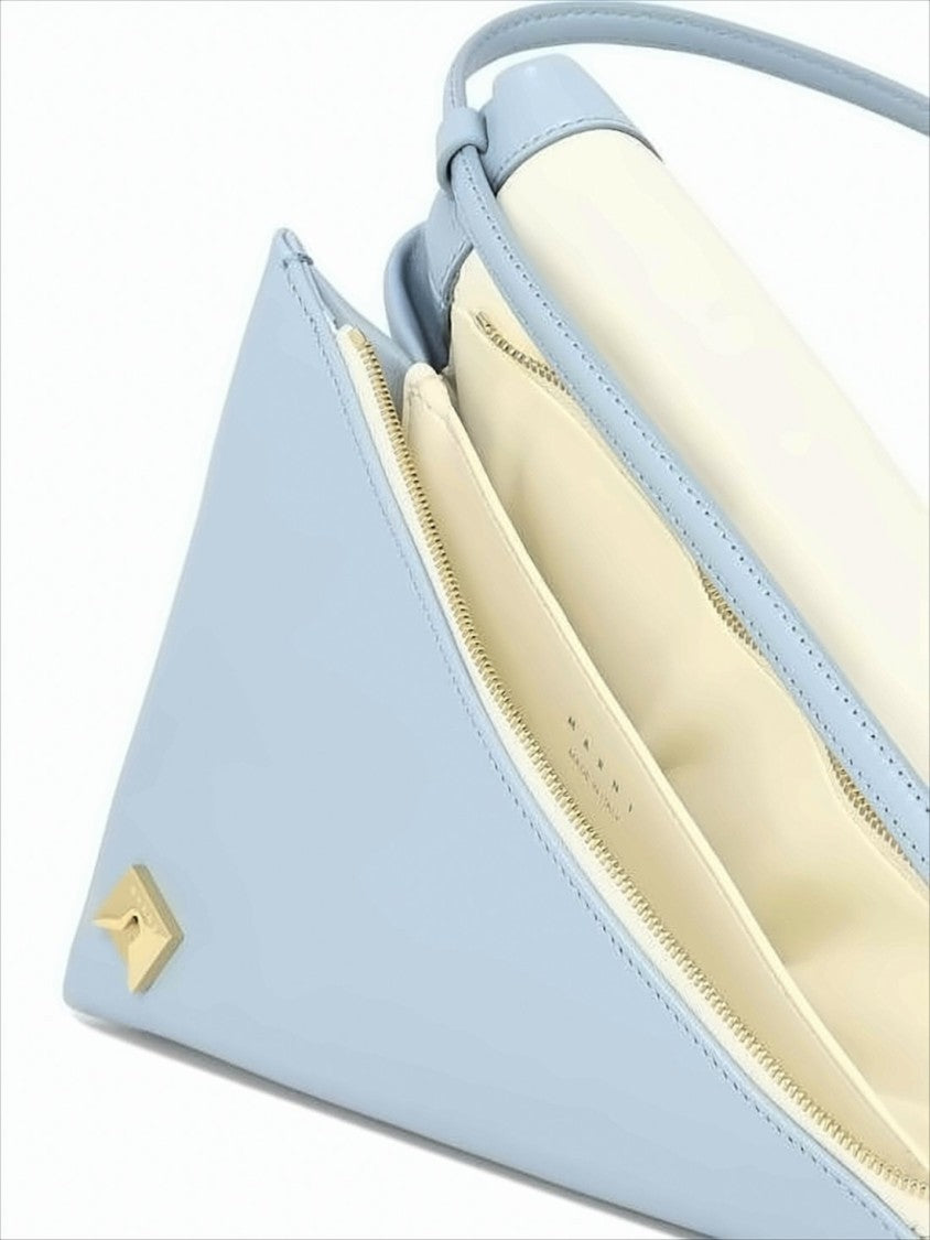 Marni Triangular Silhouette Calfskin Leather Shoulder Bag