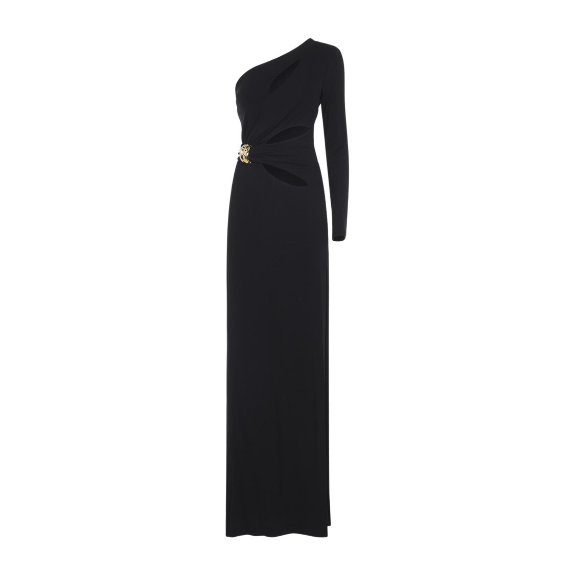 Elisabetta Franchi One-Shoulder Evening Dress With Cut-Out Waist