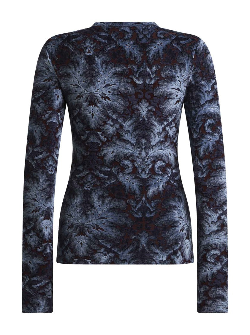 Etro Jacquard Chenille Long-Sleeved Top