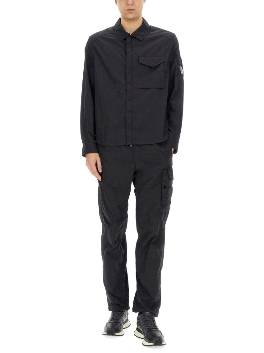 C.P. Company Black Shirt Jacket With Relaxed Fit
