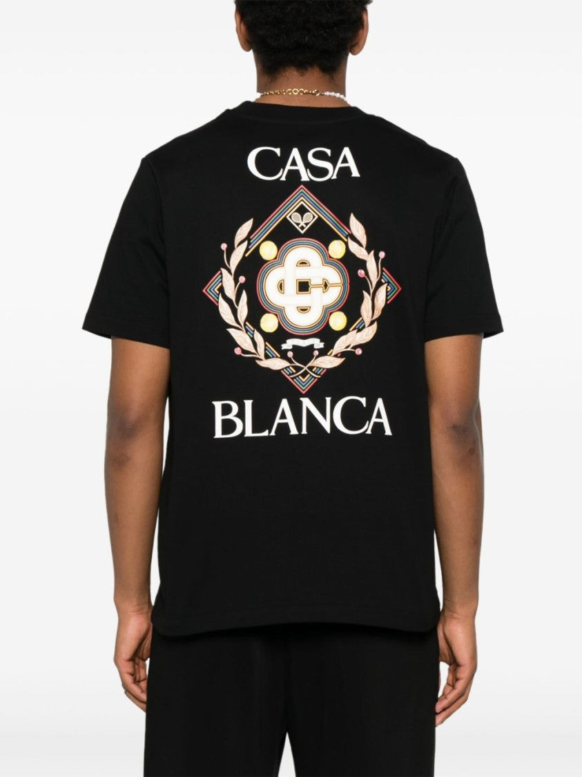 Casablanca Black Logo Print T-Shirt With Signature Detailing