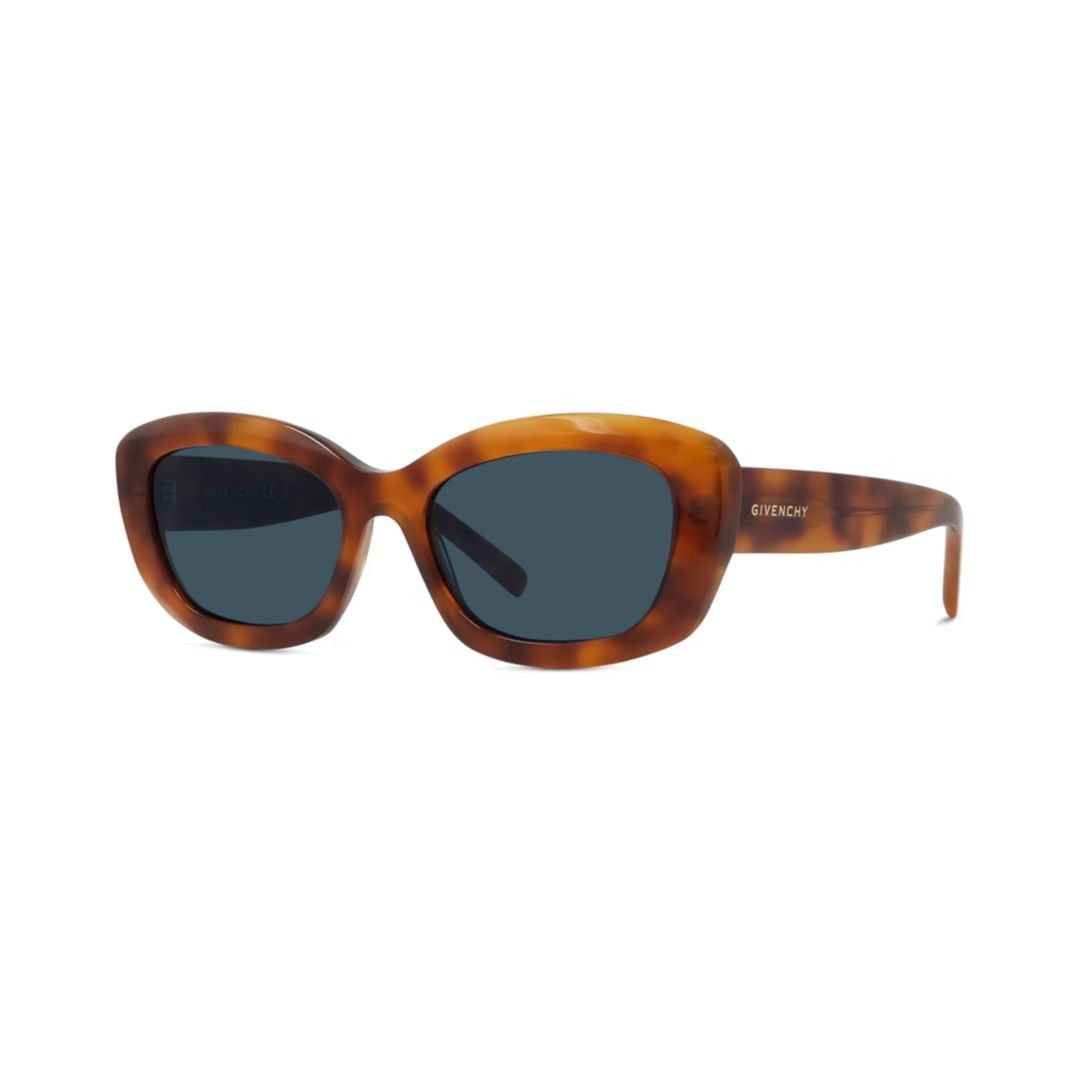 Givenchy Gv40121i Rectangular Tortoiseshell Sunglasses With Dark Lenses