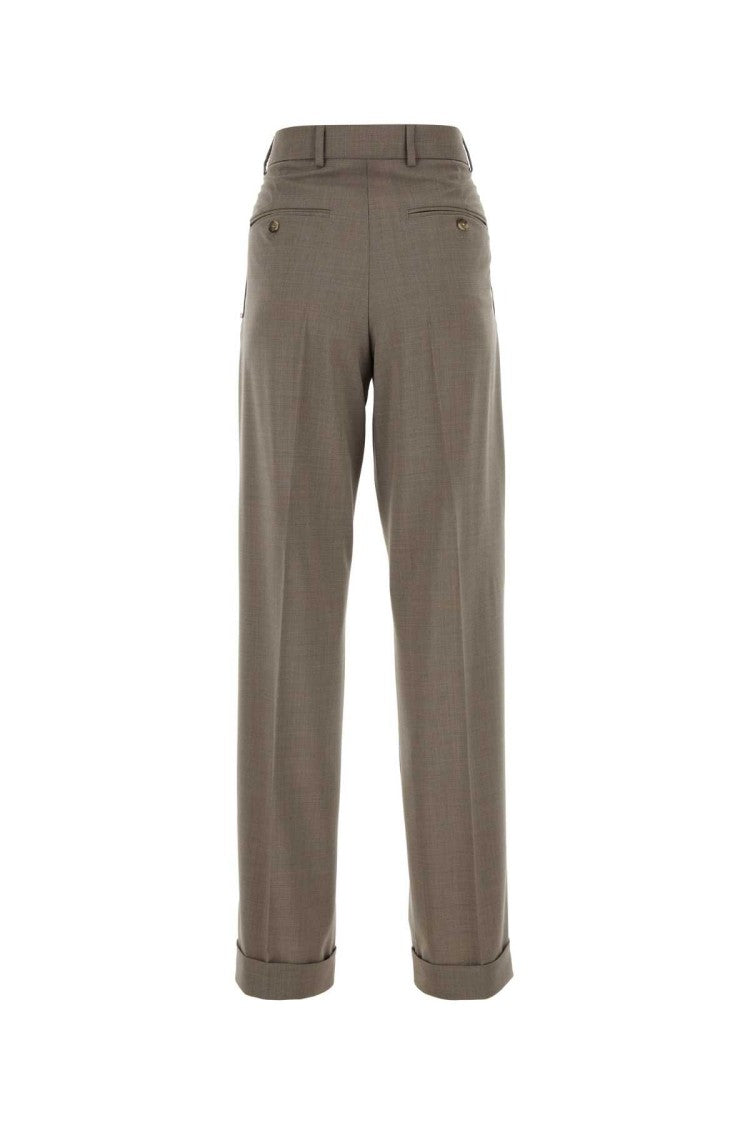 Sportmax Cappuccino Wool Ferito Pant