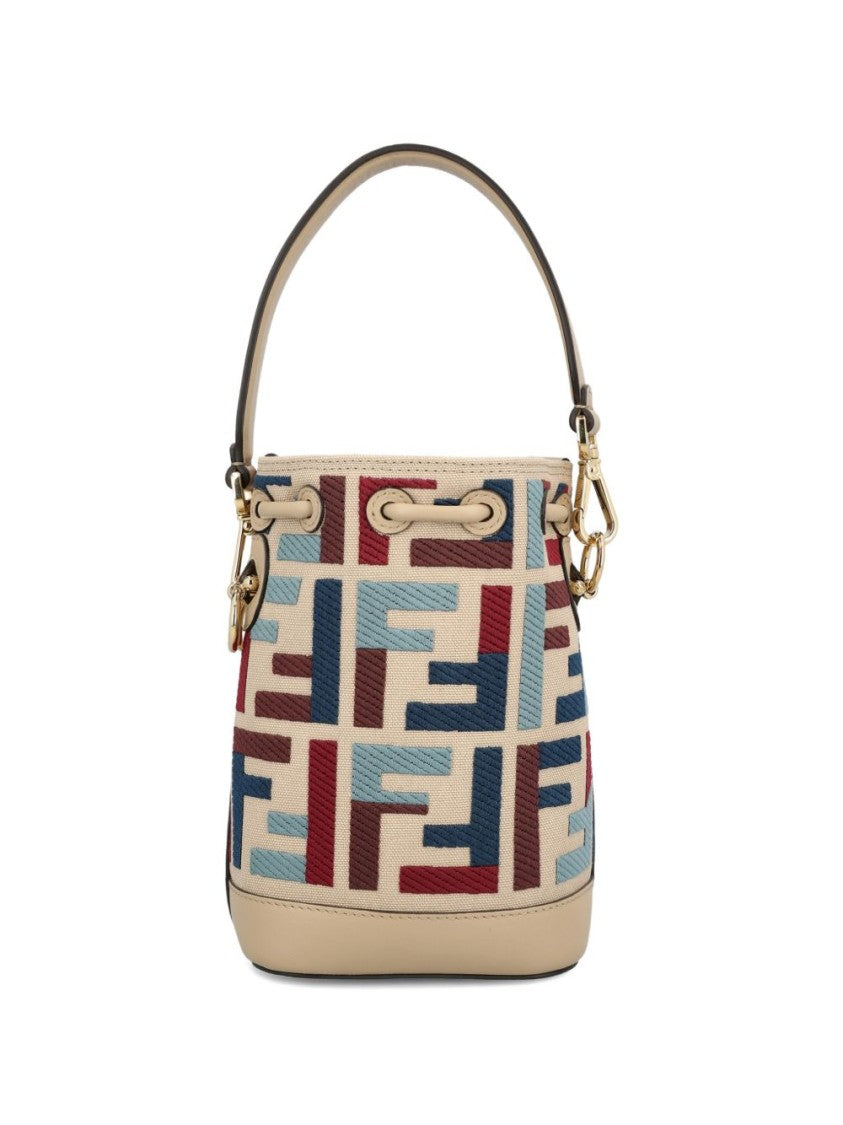 Fendi Multicolored Geometric Pattern Bucket Bag