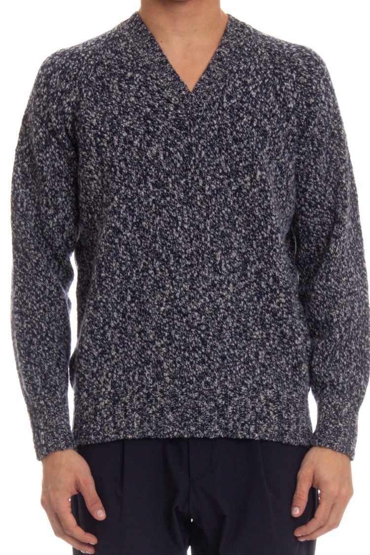Drumohr V-Neck Wool Mouliné Sweater