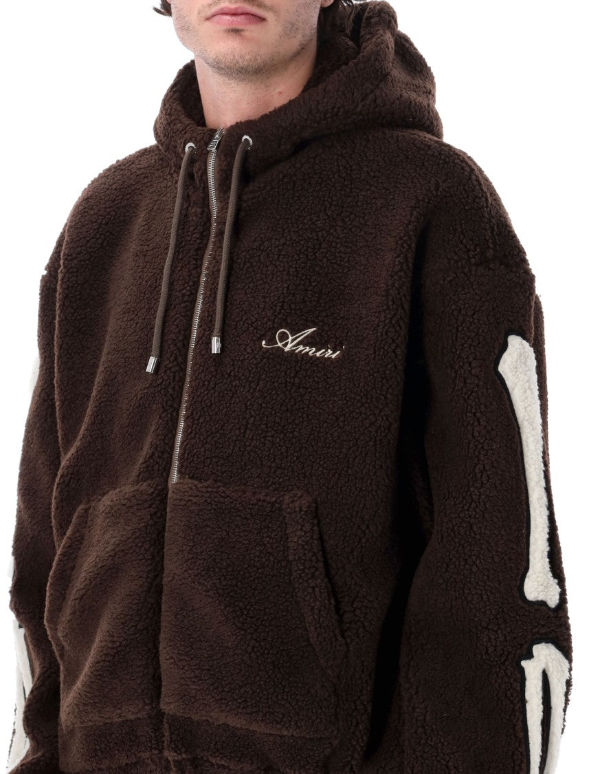 Amiri Bones Fleece Track Zip Hoodie