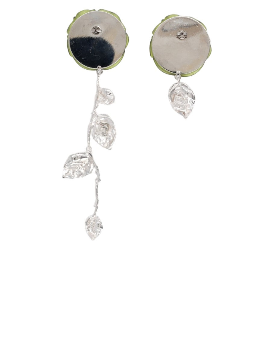 Magda Butrym Rose Asymmetrical Drop Brass-Resin Earrings