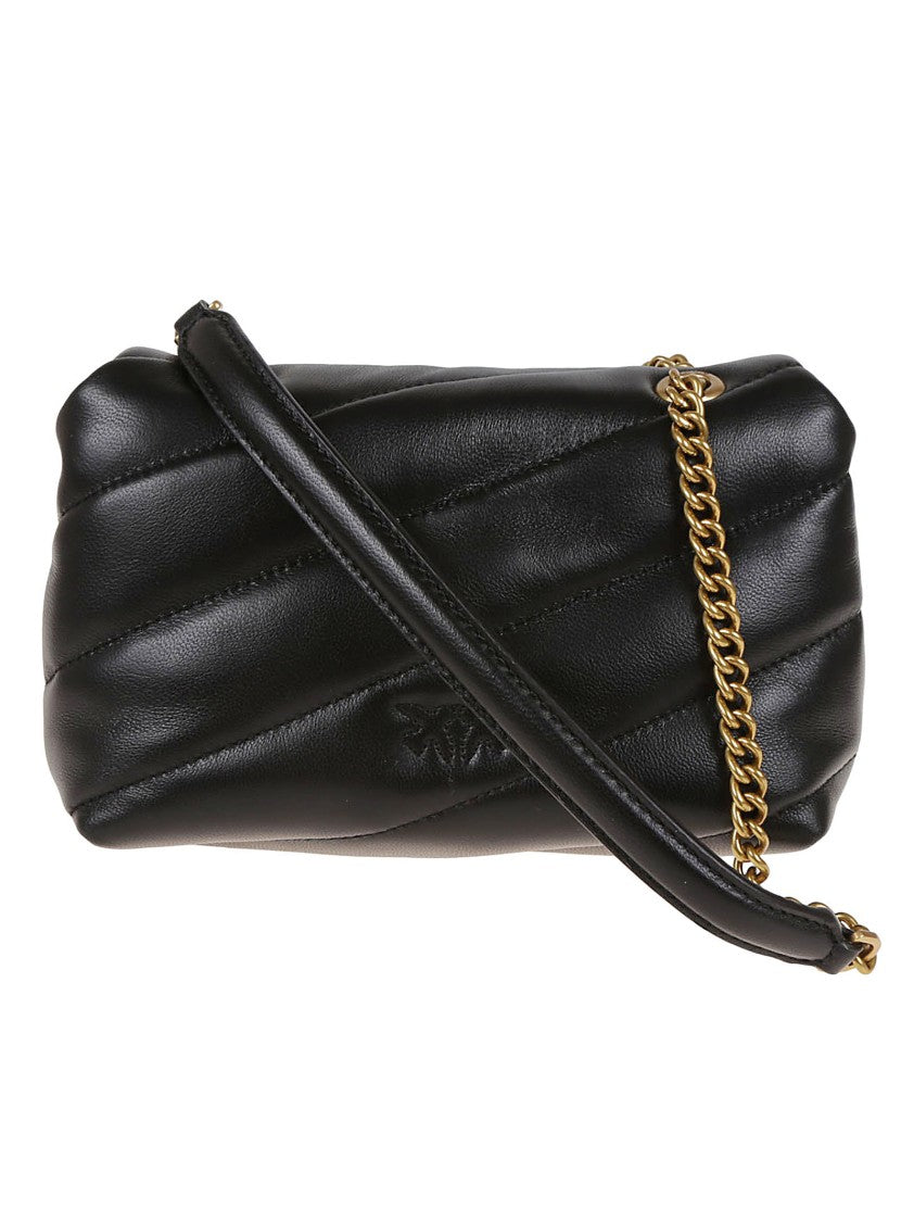 Pinko Black Quilted Leather Shoulder Bag