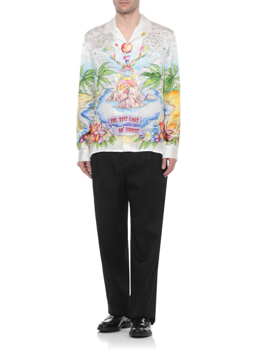 Casablanca Ivory Better Days Silk Shirt