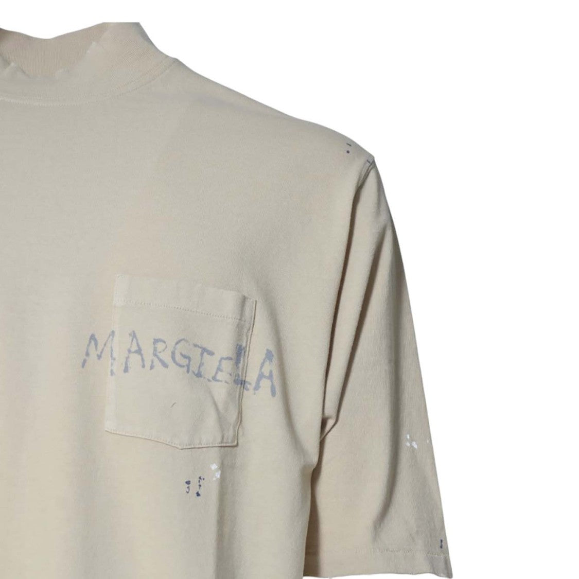 Maison Margiela Sand Cotton T-Shirt With Graffiti Logo