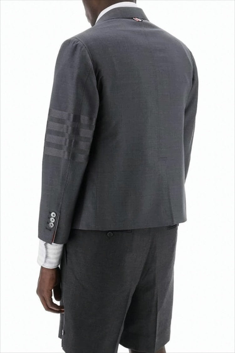 Thom Browne Cropped Tailored Suit Jacket With Structured Fit
