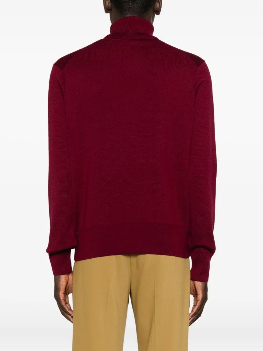 Ami Roll-Neck Embroidered Sweater