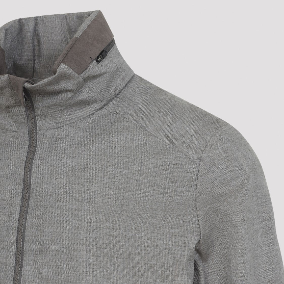 Sease Laminated Grey Linen Jacket