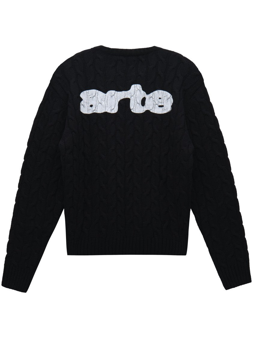 Arte Cable Knit Sweater With Abstract Graphic Design