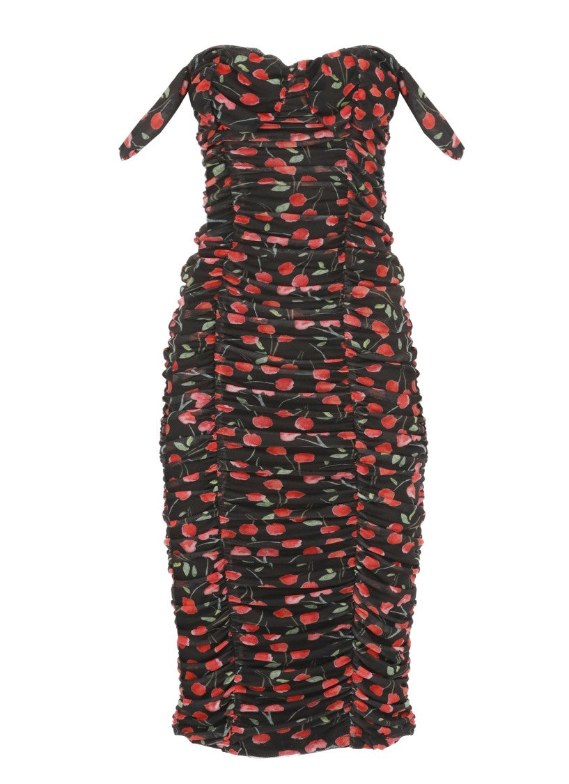 Mar De Margaritas Black Midi Dress With Heart Neckline