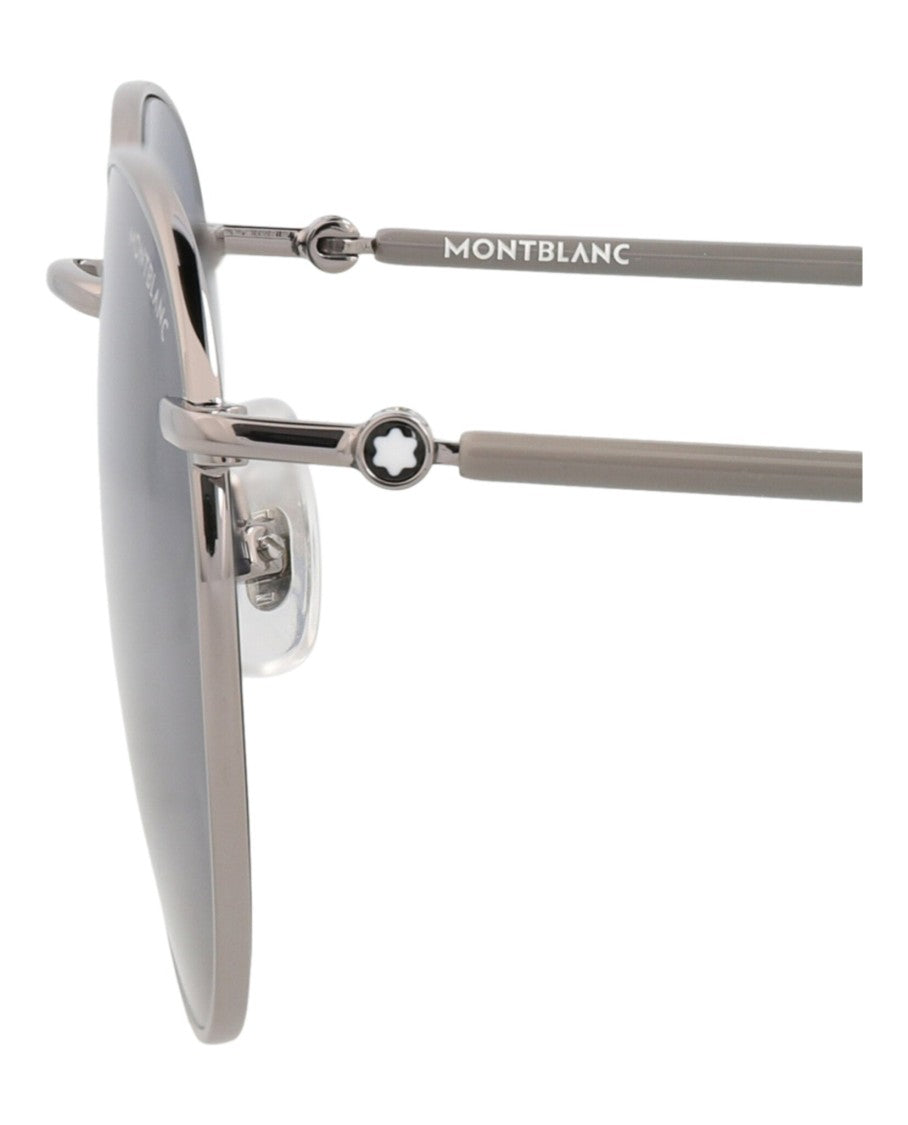 Montblanc Round-Frame Metal Sunglasses