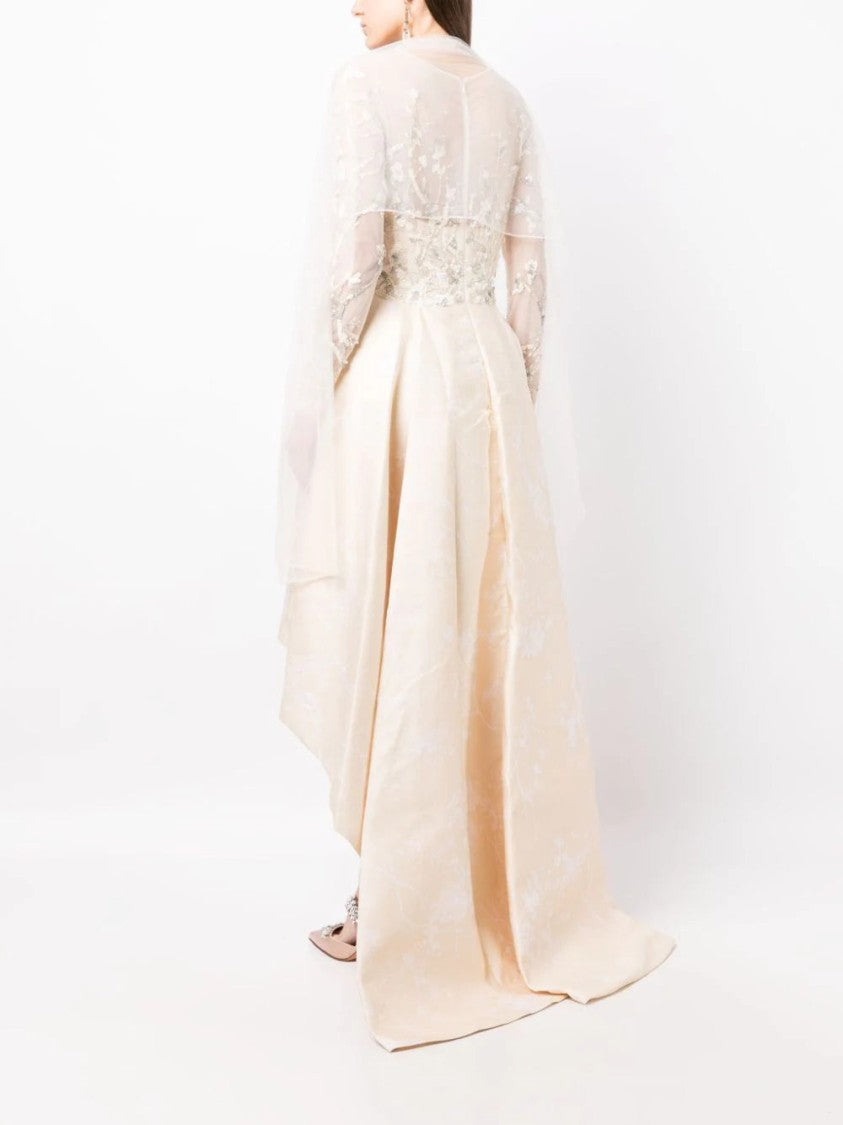 Saiid Kobeisy High-Low Brocade Beaded Dress