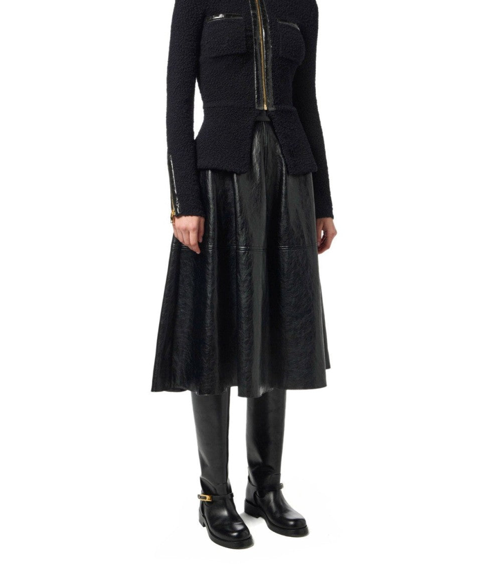 Elisabetta Franchi Black Leather-Effect Skirt