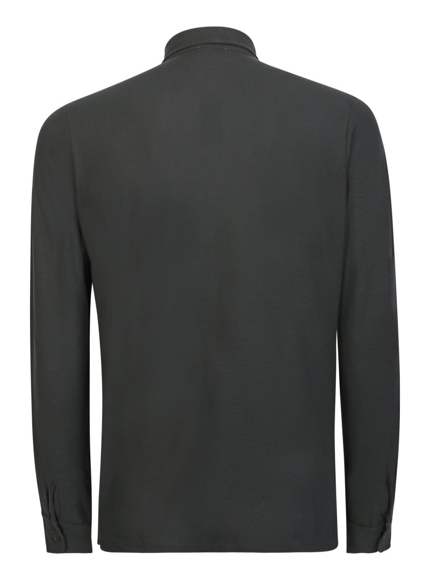 Zanone Mlitary Green Cotton Shirt