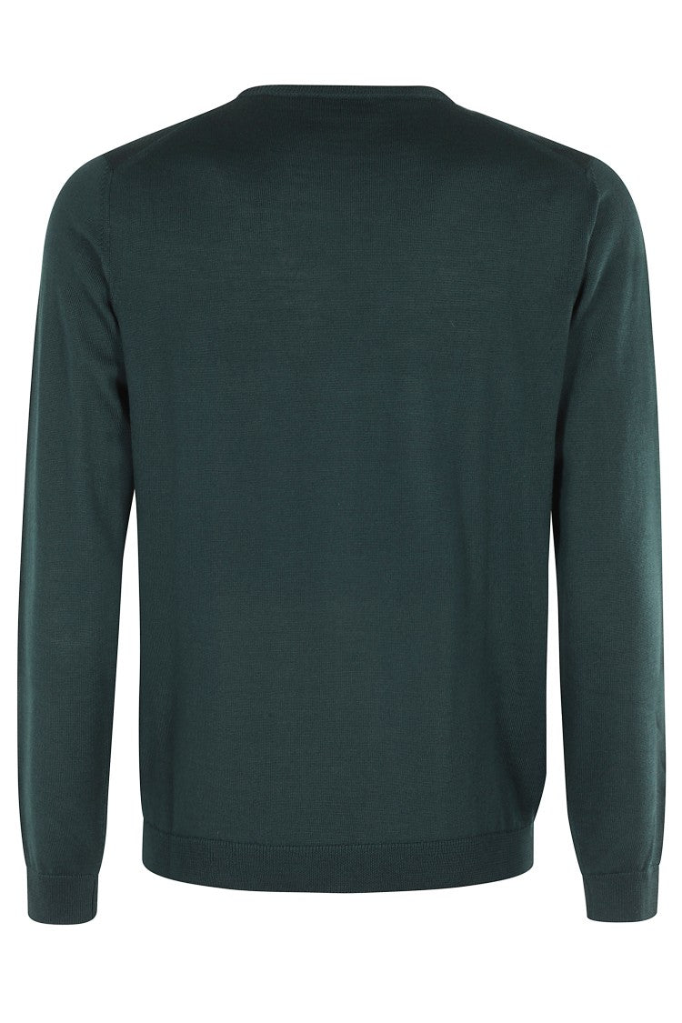 Roberto Collina Rich Green Merino Wool Crew Neck Sweater