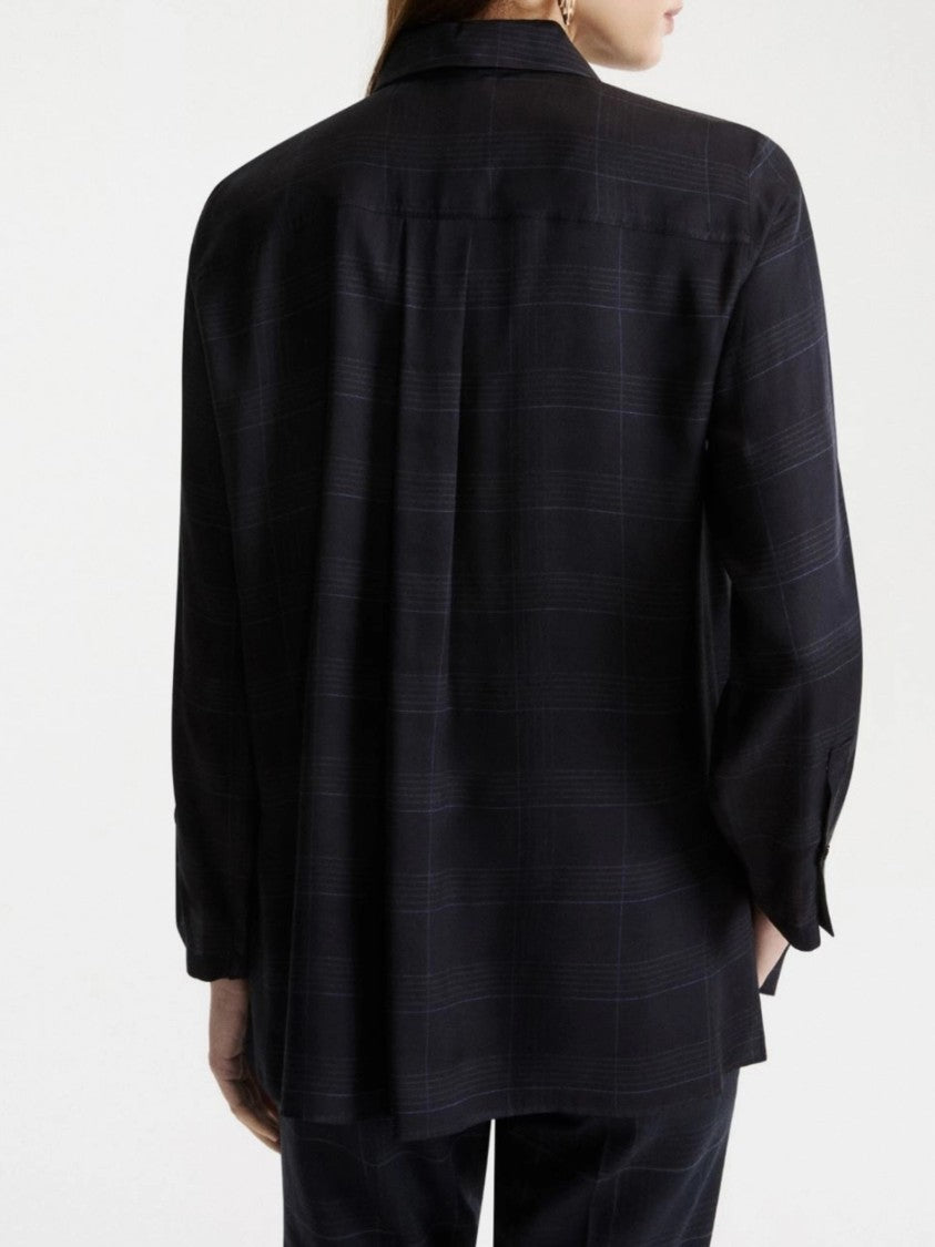 Marella Cotton Subtle Checkered Pattern Shirt