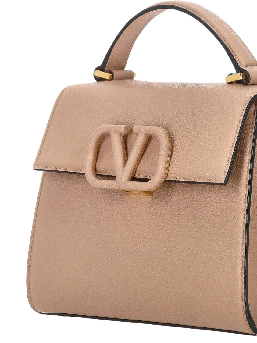 Valentino Structured Gold-Hardware Top Handle Bag