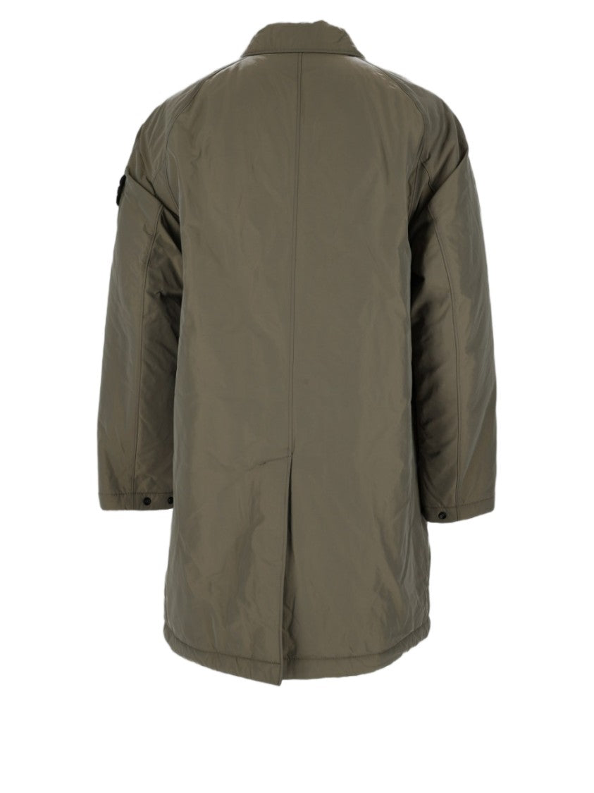Stone Island Military Green Minimalist Concealed Pocket Coat
