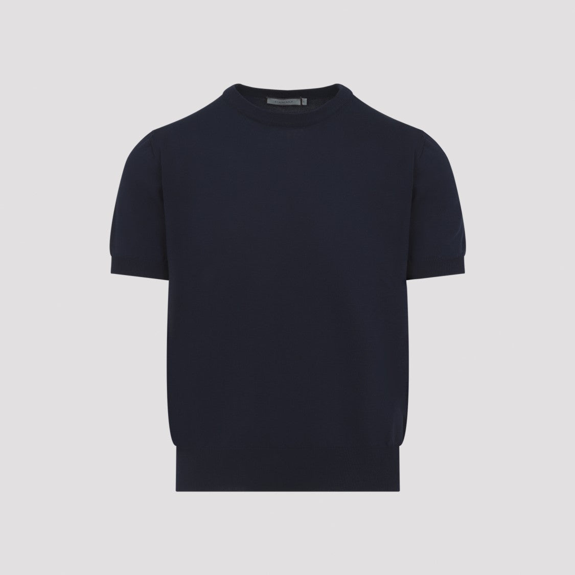 Canali Short-Sleeve Knit Top With Crew Neckline