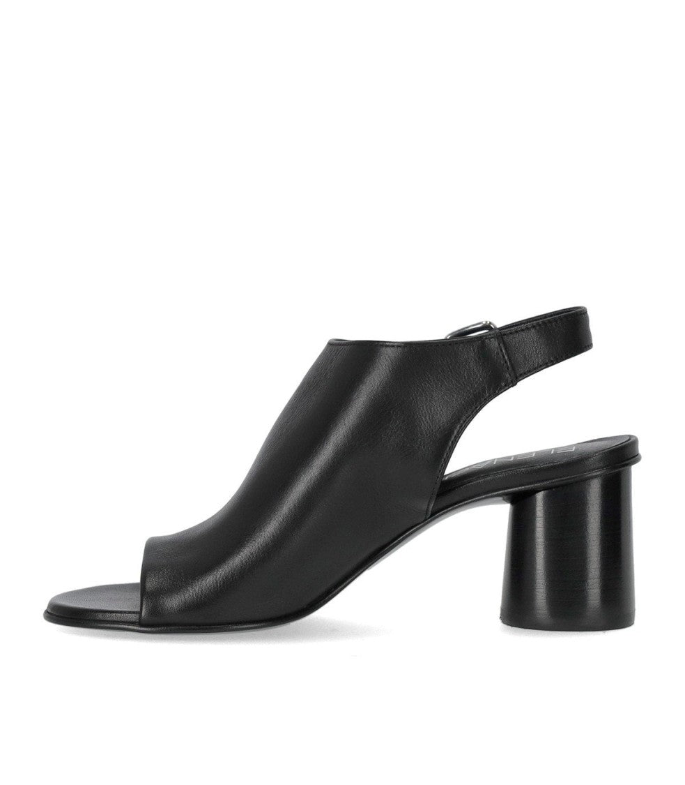 Elena Iachi Silk Black Heeled Sandal