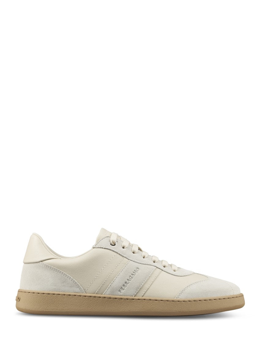 Ferragamo Low-Top Sneakers With Textured Leather