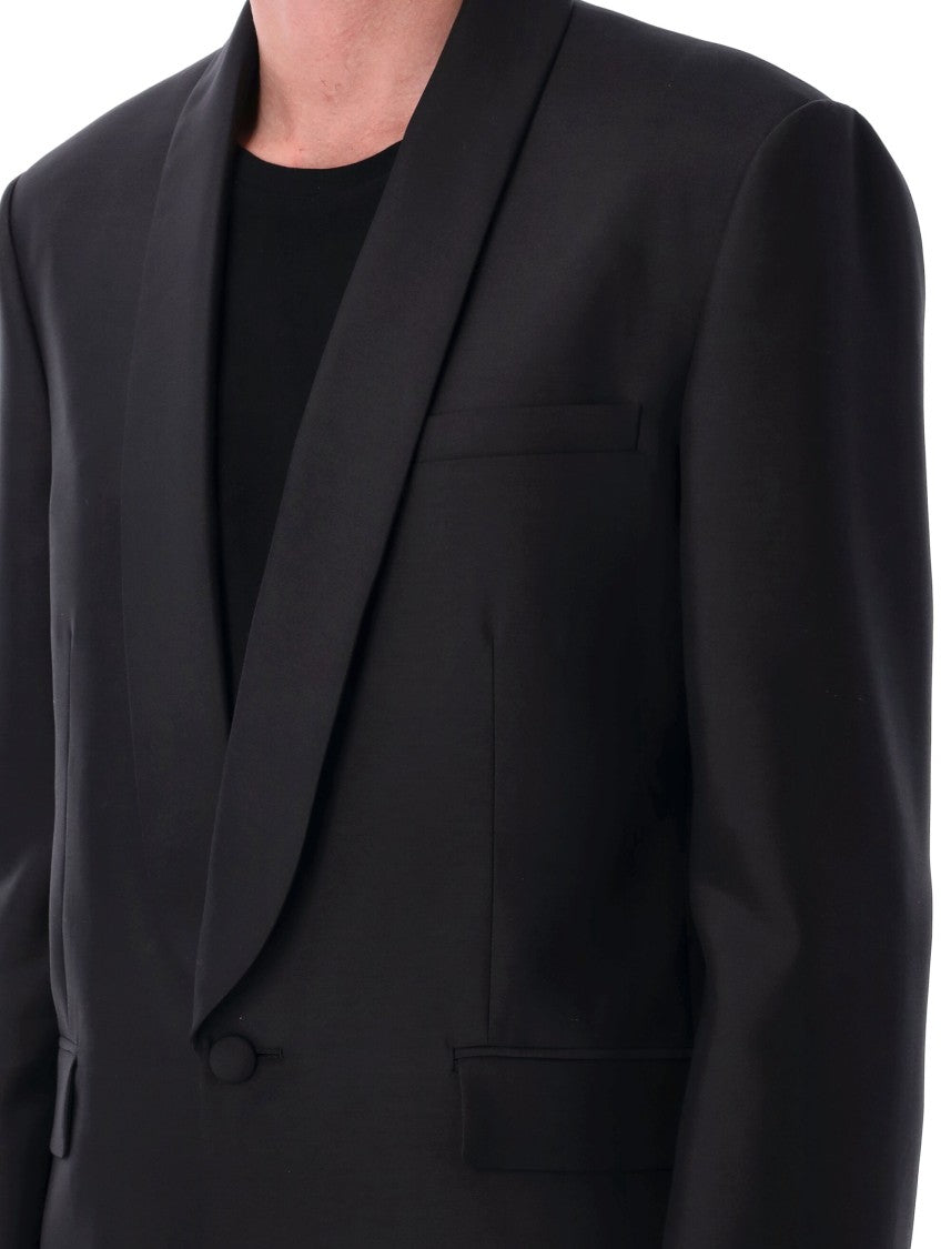 Loewe Single-Breasted Wool And Silk Jacket With Shawl Lapel