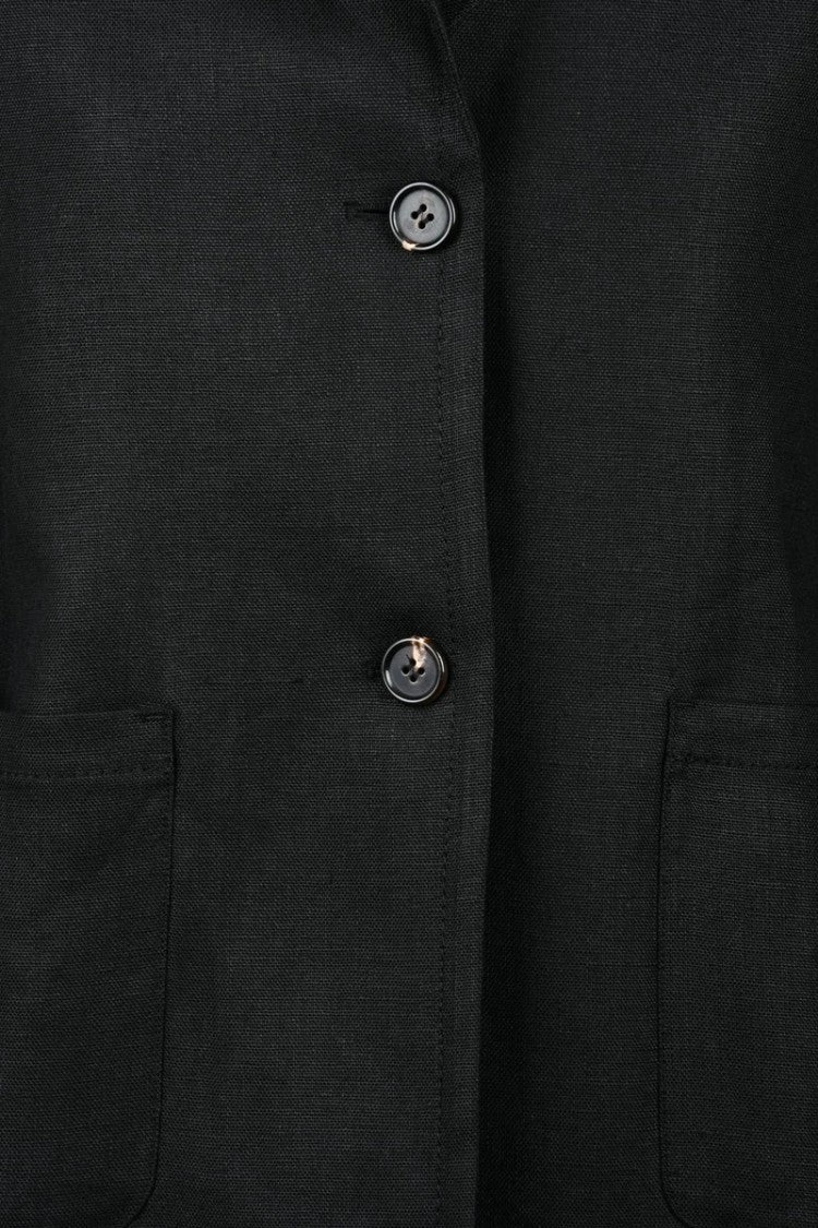 Max Mara Straight Linen Jacket - Black