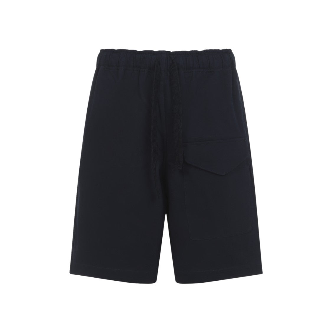 Studio Nicholson Relaxed Fit Black Cotton Shorts With Adjustable Waistband