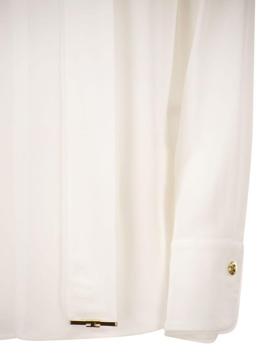 Elisabetta Franchi Viscose Georgette Shirt With Sash