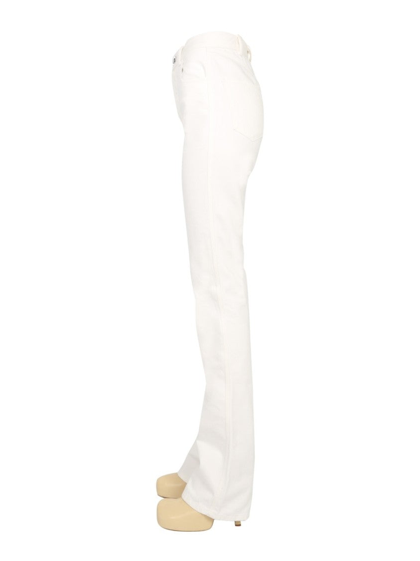Bottega Veneta Flared Jeans With Oval Button Closure And Belt