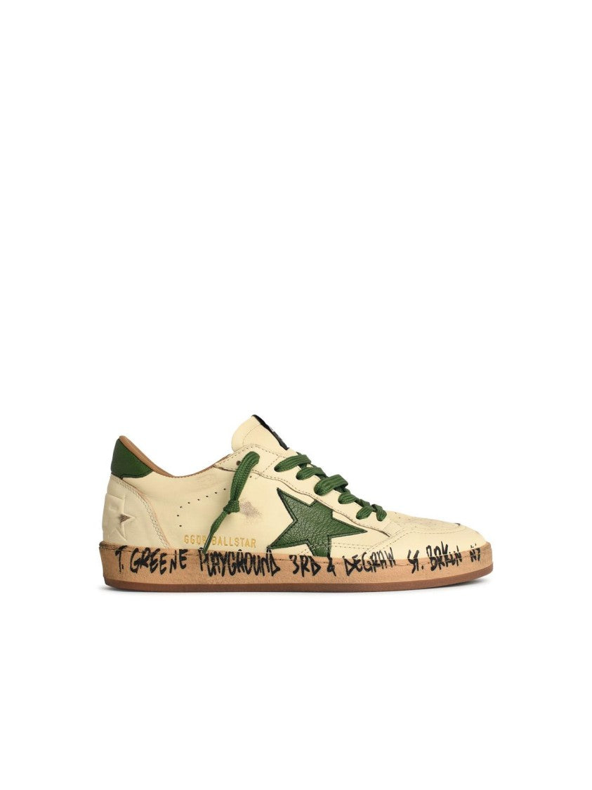 Golden Goose Ball-Star' White Nappa Leather Sneakers