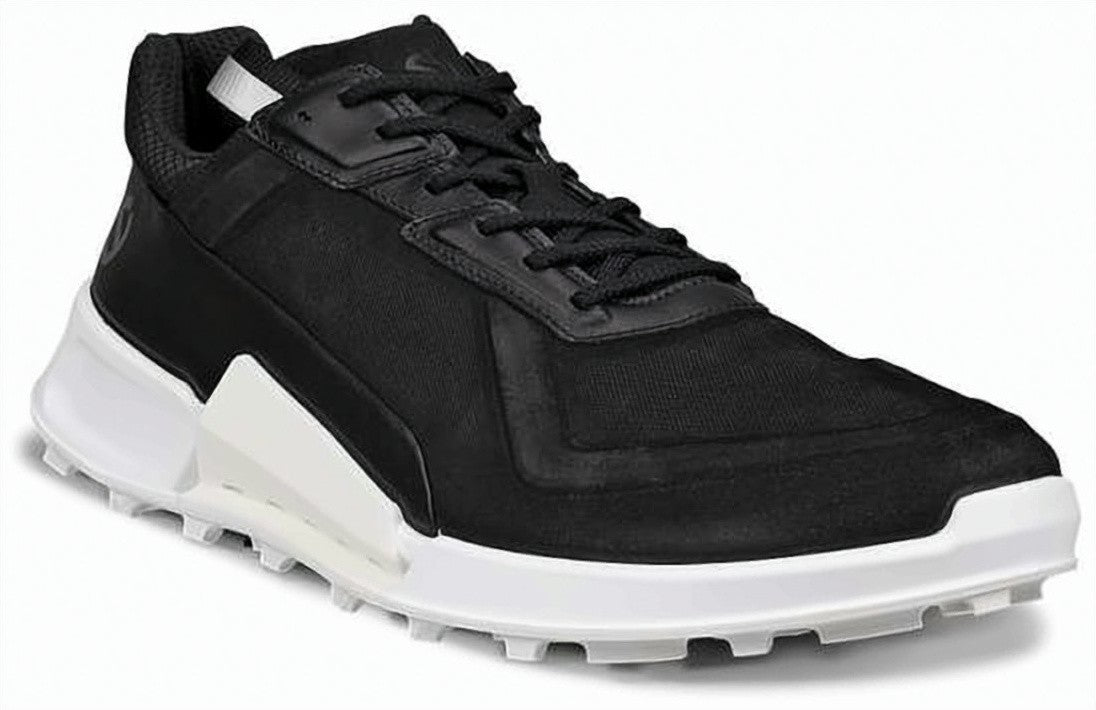Ecco Black Nubuck Leather Sneakers With White Rubber Sole