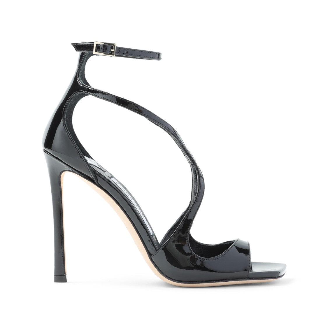 Jimmy Choo Black Patent Leather Azia 110 Sandals
