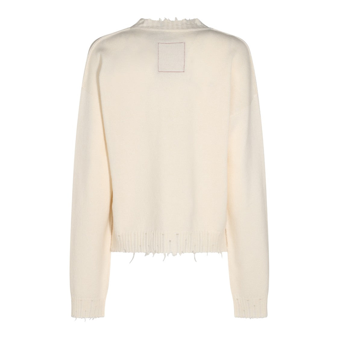 Uma Wang Off-White Distressed Knit Sweater