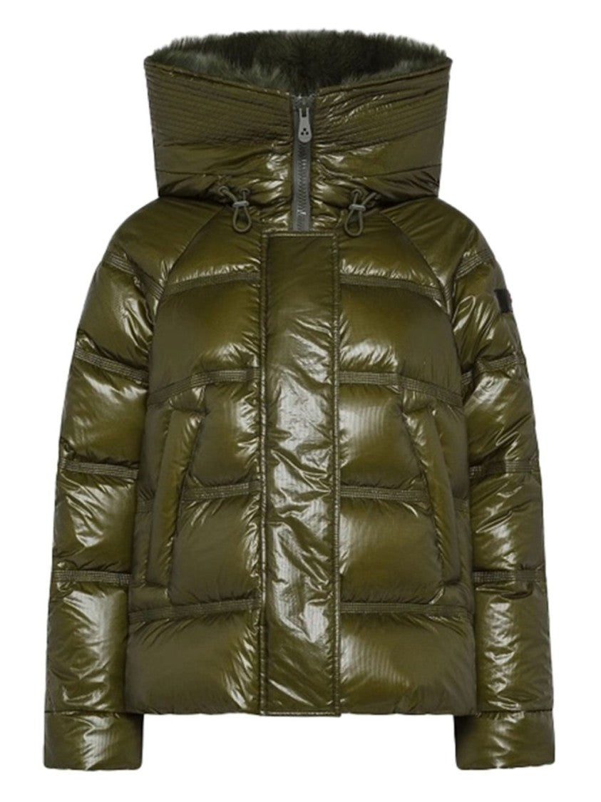Peuterey Puffer-Style Quilted Coat With High Collar And Cropped Fit